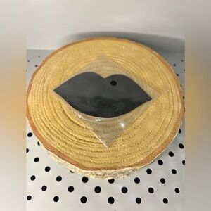 Women’s Solid Black Lips Self Adhesive Pasties